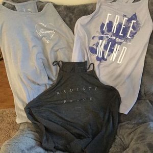 Lot of 3 strappy activewear tops